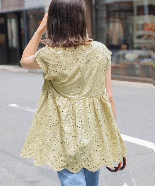 SUGAR BISKET(シュガービスケット)の「カットワークレースブラウス(Tシャツ/カットソー・レディース・ホワイト/グリーン/ブラック・FREE)」の7枚目の写真