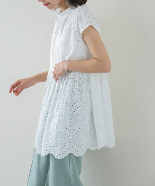 SUGAR BISKET(シュガービスケット)の「カットワークレースブラウス(Tシャツ/カットソー・レディース・ホワイト/グリーン/ブラック・FREE)」の20枚目の写真