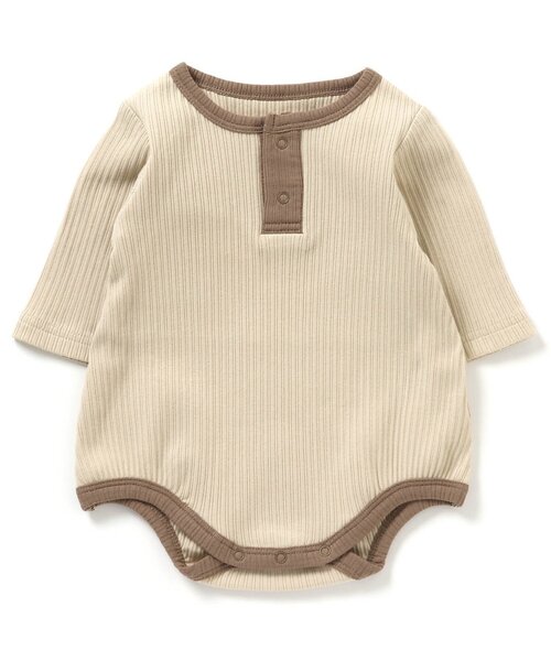 Ampersand（アンパサンド）の「premier リブロンパース（ロンパース・キッズ・ピンク/アイボリー/ブラウン・70/60/80）」の7枚目の写真