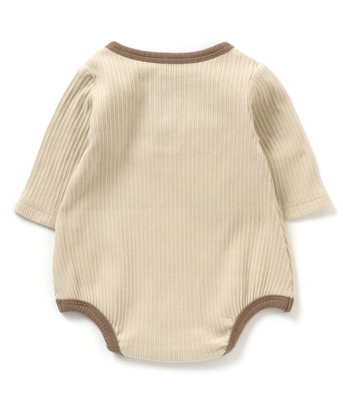 Ampersand（アンパサンド）の「premier リブロンパース（ロンパース・キッズ・ピンク/アイボリー/ブラウン・70/60/80）」の9枚目の写真