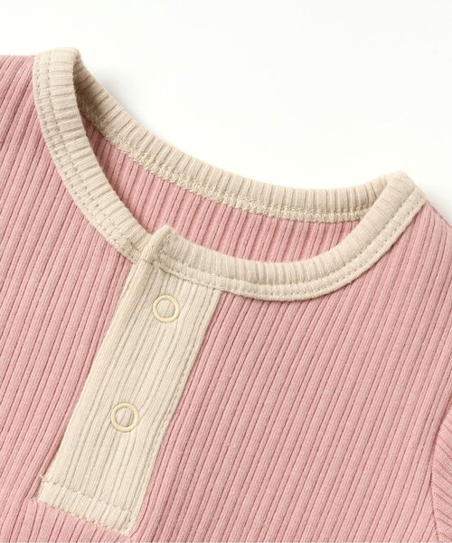 Ampersand（アンパサンド）の「premier リブロンパース（ロンパース・キッズ・ピンク/アイボリー/ブラウン・70/60/80）」の11枚目の写真