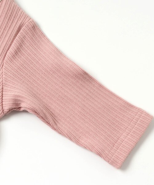 Ampersand（アンパサンド）の「premier リブロンパース（ロンパース・キッズ・ピンク/アイボリー/ブラウン・70/60/80）」の12枚目の写真