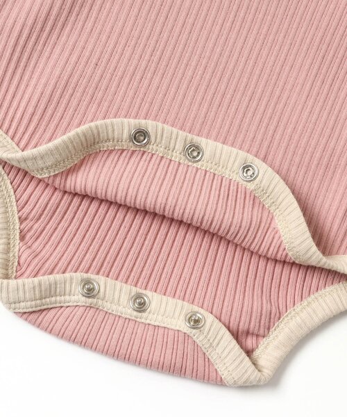 Ampersand（アンパサンド）の「premier リブロンパース（ロンパース・キッズ・ピンク/アイボリー/ブラウン・70/60/80）」の14枚目の写真