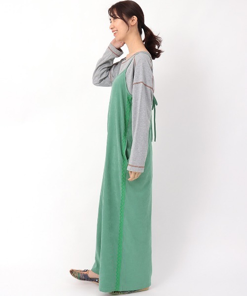 チチカカ(チチカカ)の「ピーチスキンサロペットパンツ(サロペット/オーバーオール・レディース・グリーン/ライトグレー/ネイビー・FREE)」の13枚目の写真