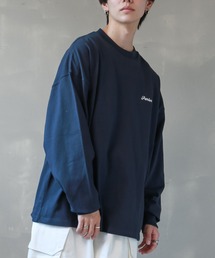 SPINNS | 【ビッグシルエット】ワンポイントロゴ刺繍 長袖カラーTシャツ(Tシャツ/カットソー)