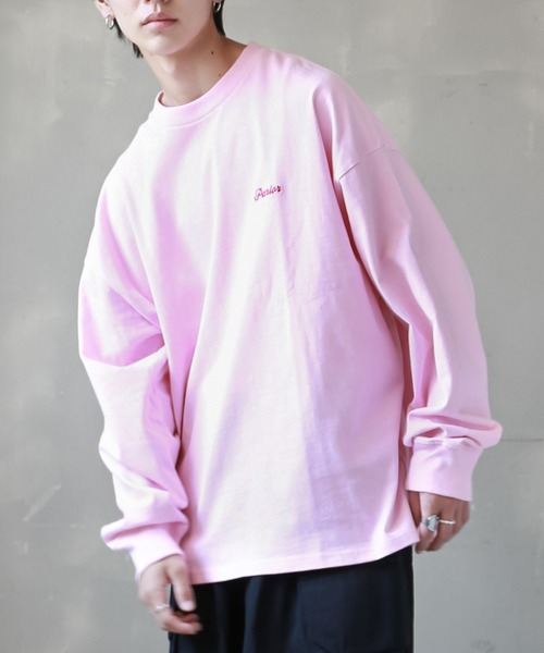 SPINNS(スピンズ)の「【ビッグシルエット】ワンポイントロゴ刺繍 長袖カラーTシャツ(Tシャツ/カットソー・メンズ・ロイヤルブルー/スミクロ/ダークブルー/グリーン系その他/ネイビー/ブラック/ホワイト/サックスブルー/ピンク/レッド/イエロー・ONESIZE)」の10枚目の写真