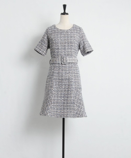 tocco closet（トッコ クローゼット）の「ベルト付きツイード裾