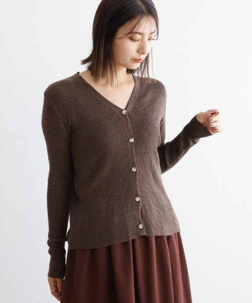ZAKKA-BOX(ザッカボックス)の「Vネックリブカーディガン(カーディガン/ボレロ・レディース・ブラック/ブラウン/杢グレー・FREE)」の10枚目の写真