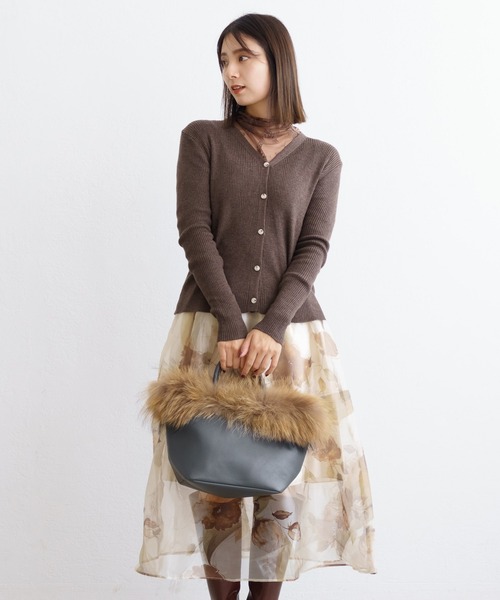 ZAKKA-BOX(ザッカボックス)の「Vネックリブカーディガン(カーディガン/ボレロ・レディース・ブラック/ブラウン/杢グレー・FREE)」の17枚目の写真