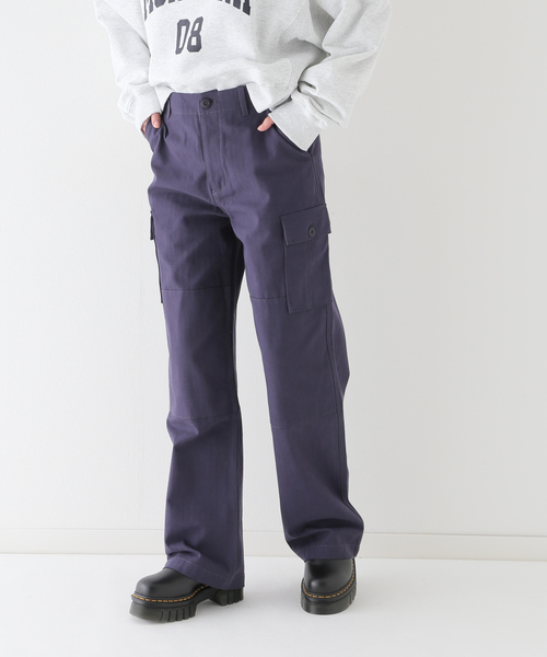 HUF(ハフ)の「【HUF / ハフ】 DOUBLE KNEE カーゴパンツ(カーゴパンツ・レディース・ネイビー/アイボリー・16)」の1枚目の写真