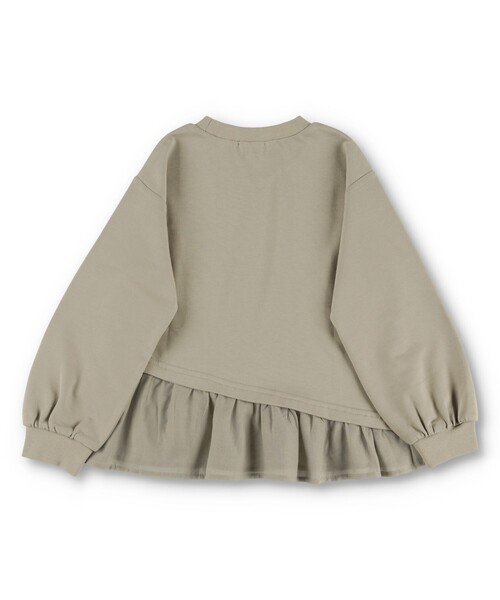 BRANSHES（ブランシェス）の「【WEB限定】裾フリルトレーナー（スウェット・キッズ・チャコールグレー/ベージュ・100/110/120/130/140/150）」の11枚目の写真