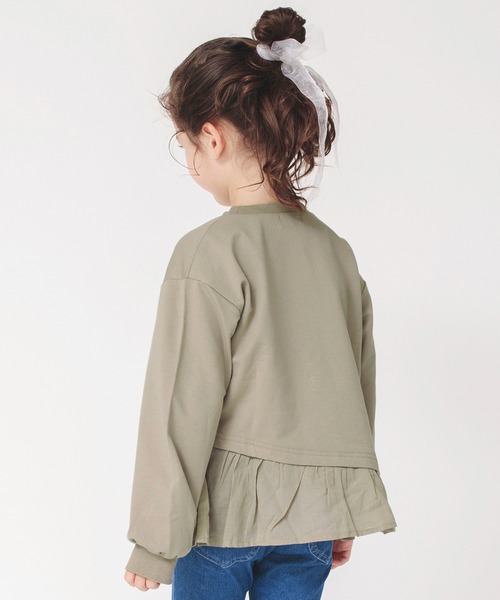 BRANSHES（ブランシェス）の「【WEB限定】裾フリルトレーナー（スウェット・キッズ・チャコールグレー/ベージュ・100/110/120/130/140/150）」の7枚目の写真