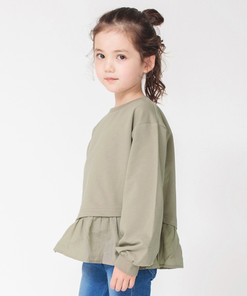 BRANSHES（ブランシェス）の「【WEB限定】裾フリルトレーナー（スウェット・キッズ・チャコールグレー/ベージュ・100/110/120/130/140/150）」の8枚目の写真