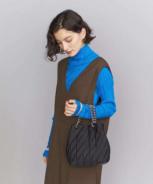 BEAUTY&YOUTH UNITED ARROWS（ビューティーアンドユースユナイテッドアローズ）の「キルティング チェーン ハンドル トートバッグ -2WAY-（ショルダーバッグ・レディース・ブラック/オフホワイト・FREE）」の6枚目の写真