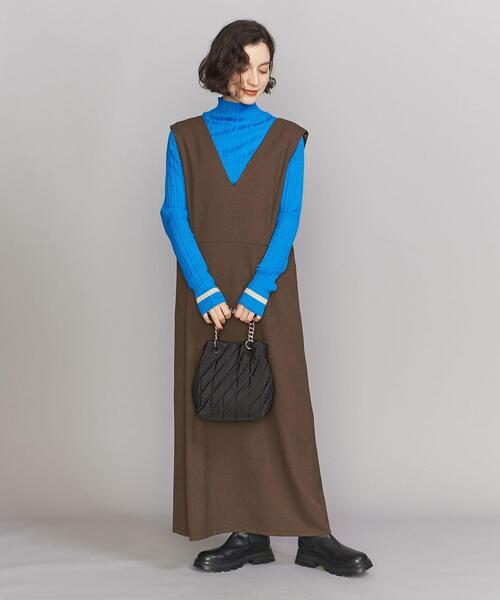 BEAUTY&YOUTH UNITED ARROWS（ビューティーアンドユースユナイテッドアローズ）の「キルティング チェーン ハンドル トートバッグ -2WAY-（ショルダーバッグ・レディース・ブラック/オフホワイト・FREE）」の7枚目の写真