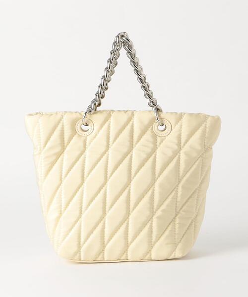 BEAUTY&YOUTH UNITED ARROWS（ビューティーアンドユースユナイテッドアローズ）の「キルティング チェーン ハンドル トートバッグ -2WAY-（ショルダーバッグ・レディース・ブラック/オフホワイト・FREE）」の11枚目の写真