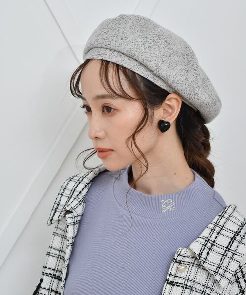 casita(RETRO GIRL)（カシータ）の「ツイードベレー（ハンチング/ベレー帽・レディース・ブラック/ベージュ・ONE SIZE）」の11枚目の写真
