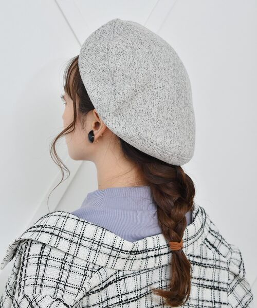 casita(RETRO GIRL)（カシータ）の「ツイードベレー（ハンチング/ベレー帽・レディース・ブラック/ベージュ・ONE SIZE）」の10枚目の写真