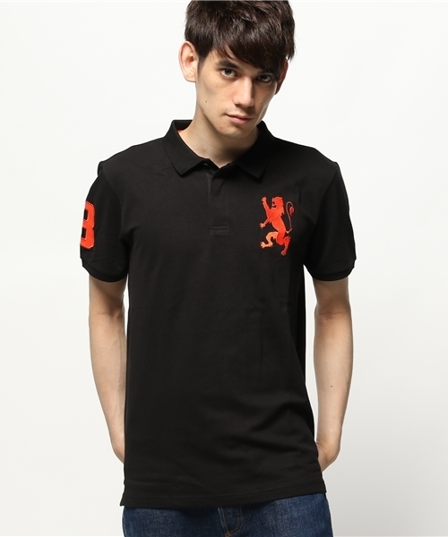 GIORDANO（ジョルダーノ）の「[GIORDANO]ライオン刺繍半袖ポロシャツ（ポロシャツ・メンズ・ホワイト/ブラック/ネイビー/レッド/ブラック系その他/ブラック×ブルー/レッド系その他/ブラック×グレー/ダークネイビー/イエロー/ピンク/グリーン/ライトグリーン/ブルー/ピンク系その他/ライトピンク/グリーン系その他/グレー系その他/ライトグレー/ダークブルー/サックスブルー/その他2/その他3・MEDIUM/LARGE/SMALL/X-LARGE/XX-LARGE）」の22枚目の写真