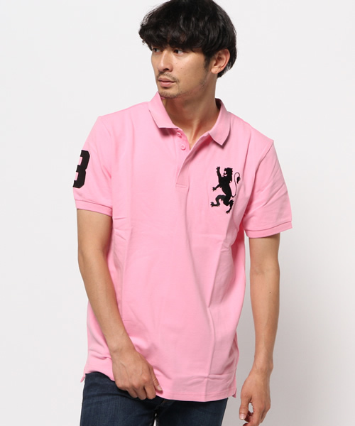 GIORDANO（ジョルダーノ）の「[GIORDANO]ライオン刺繍半袖ポロシャツ（ポロシャツ・メンズ・ホワイト/ブラック/ネイビー/レッド/ブラック系その他/ブラック×ブルー/レッド系その他/ブラック×グレー/ダークネイビー/イエロー/ピンク/グリーン/ライトグリーン/ブルー/ピンク系その他/ライトピンク/グリーン系その他/グレー系その他/ライトグレー/ダークブルー/サックスブルー/その他2/その他3・MEDIUM/LARGE/SMALL/X-LARGE/XX-LARGE）」の19枚目の写真