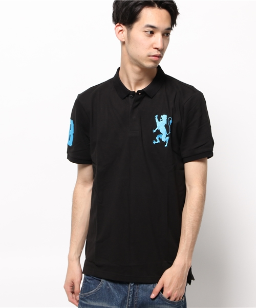 GIORDANO（ジョルダーノ）の「[GIORDANO]ライオン刺繍半袖ポロシャツ（ポロシャツ・メンズ・ホワイト/ブラック/ネイビー/レッド/ブラック系その他/ブラック×ブルー/レッド系その他/ブラック×グレー/ダークネイビー/イエロー/ピンク/グリーン/ライトグリーン/ブルー/ピンク系その他/ライトピンク/グリーン系その他/グレー系その他/ライトグレー/ダークブルー/サックスブルー/その他2/その他3・MEDIUM/LARGE/SMALL/X-LARGE/XX-LARGE）」の6枚目の写真
