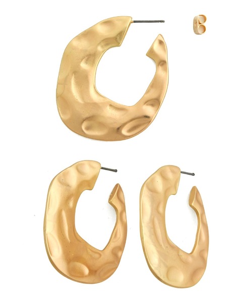 Settimissimo(セッティミッシモ)の「マットエンボスデザインフープピアス(ピアス(両耳用)・レディース・シルバー/ゴールド・FREE)」の8枚目の写真