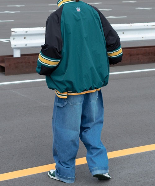 Perushu × NFL コラボナイロンスタンドネックアノラックブルゾン