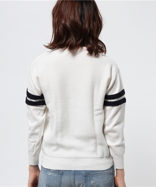OUTLET（アウトレット）の「【Ciaopanic】カノコ編ミ袖パイルラインプルオーバー（ニット/セーター・レディース・ベージュ/オフホワイト・FREE）」の5枚目の写真