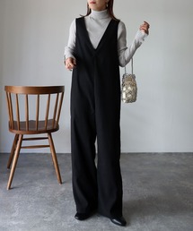 Riberry（リベリー）の「ピーチ起毛Vネックサロペット（サロペット/オーバーオール）」