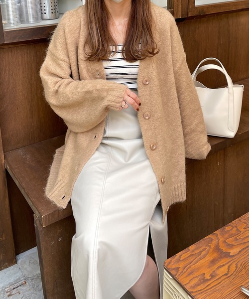 LE MORE（リモア）の「シャギーニットカーディガン（カーディガン/ボレロ・レディース・ベージュ/アイボリー/グリーン/ピンク/ブルー/ブラック/グレー・FREE）」の20枚目の写真