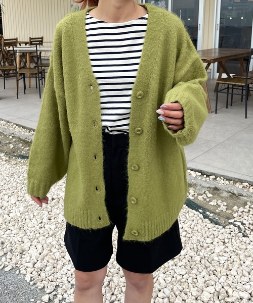 LE MORE（リモア）の「シャギーニットカーディガン（カーディガン/ボレロ・レディース・ベージュ/アイボリー/グリーン/ピンク/ブルー/ブラック/グレー・FREE）」の14枚目の写真