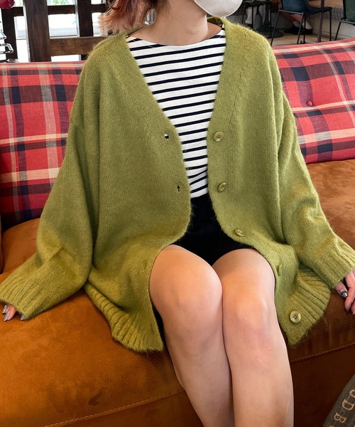 LE MORE（リモア）の「シャギーニットカーディガン（カーディガン/ボレロ・レディース・ベージュ/アイボリー/グリーン/ピンク/ブルー/ブラック/グレー・FREE）」の18枚目の写真