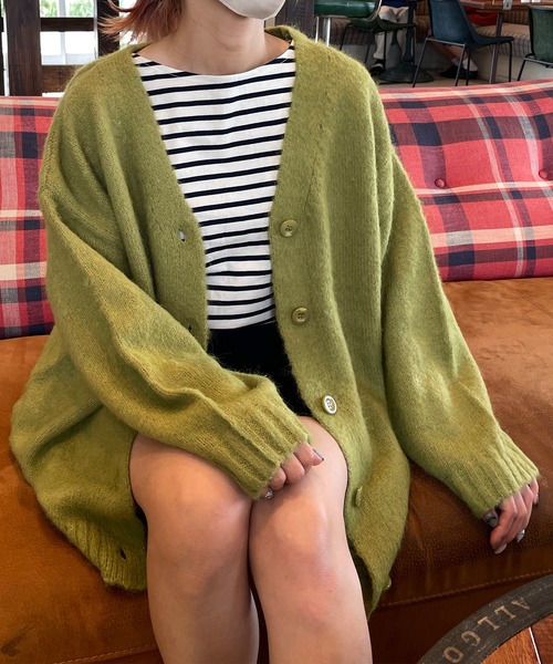 LE MORE（リモア）の「シャギーニットカーディガン（カーディガン/ボレロ・レディース・ベージュ/アイボリー/グリーン/ピンク/ブルー/ブラック/グレー・FREE）」の19枚目の写真