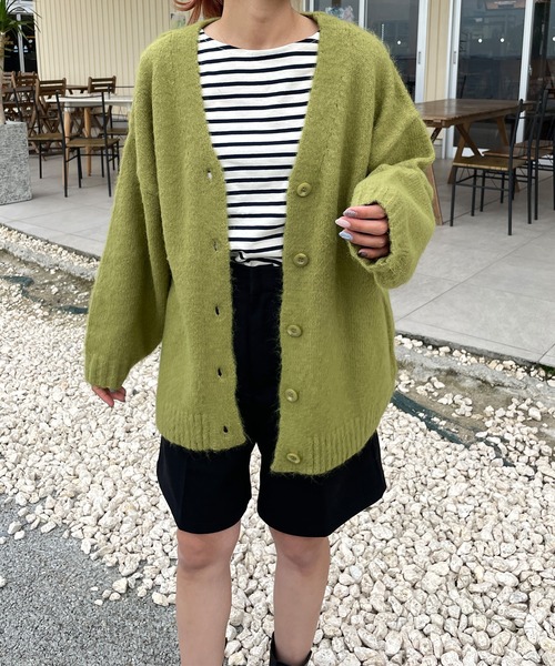 LE MORE（リモア）の「シャギーニットカーディガン（カーディガン/ボレロ・レディース・ベージュ/アイボリー/グリーン/ピンク/ブルー/ブラック/グレー・FREE）」の21枚目の写真