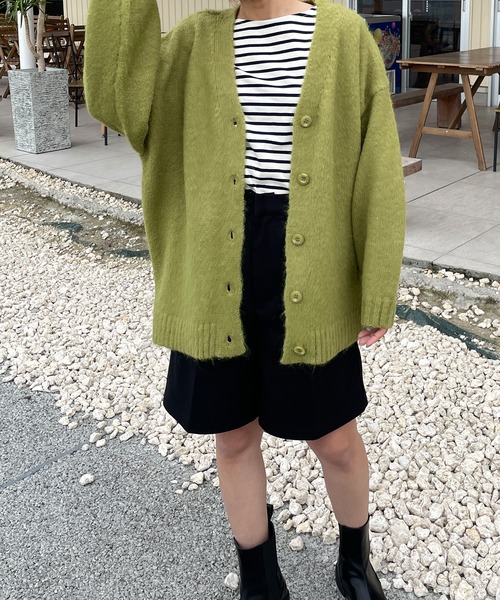 LE MORE（リモア）の「シャギーニットカーディガン（カーディガン/ボレロ・レディース・ベージュ/アイボリー/グリーン/ピンク/ブルー/ブラック/グレー・FREE）」の17枚目の写真