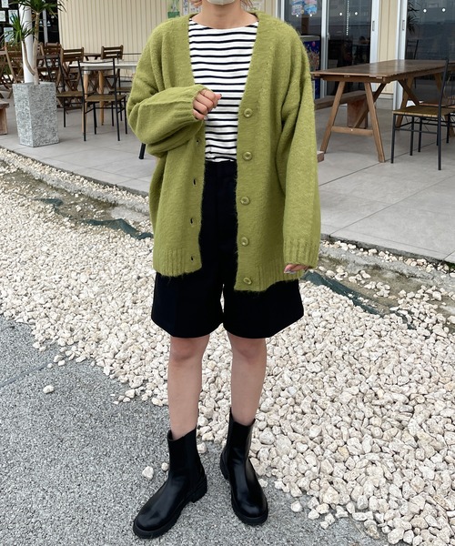 LE MORE（リモア）の「シャギーニットカーディガン（カーディガン/ボレロ・レディース・ベージュ/アイボリー/グリーン/ピンク/ブルー/ブラック/グレー・FREE）」の11枚目の写真