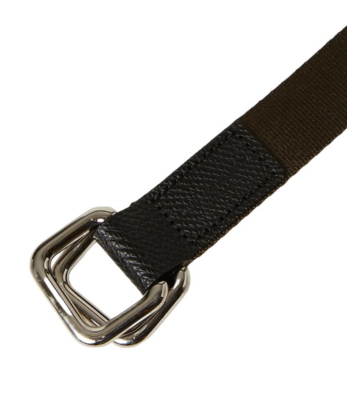 KATHARINE HAMNETT LONDON （キャサリンハムネットロンドン）の「KATHARINE HAMNETT LONDON/キャサリンハムネットロンドン ＜WEB限定＞ NYLONG LEATHER COMBI RIBBON BELT（ベルト・メンズ・カーキ/ベージュ/ブラック・FREE）」の15枚目の写真