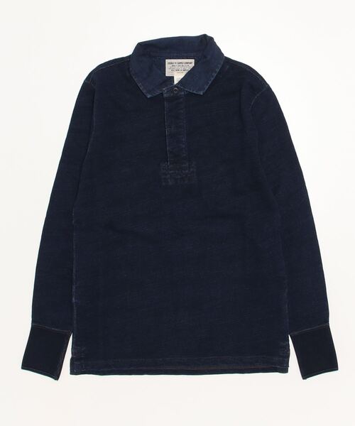 RRL（ダブル アール エル）の「インディゴ フレンチ テリー ラグビー シャツ（ポロシャツ・メンズ・ネイビー系1・M/L/S/XS/XL/XXL）」の6枚目の写真