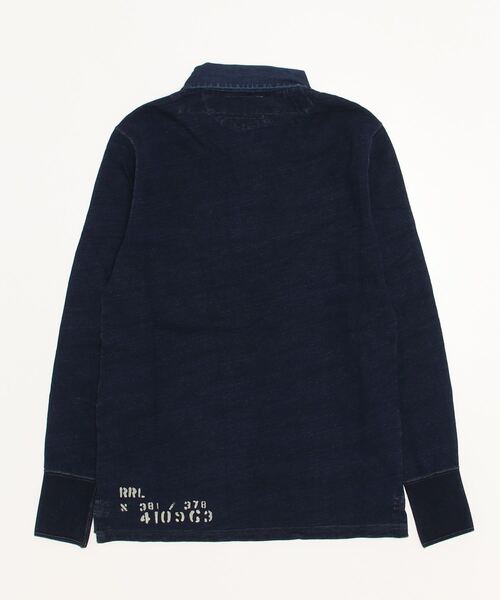 RRL（ダブル アール エル）の「インディゴ フレンチ テリー ラグビー シャツ（ポロシャツ・メンズ・ネイビー系1・M/L/S/XS/XL/XXL）」の7枚目の写真