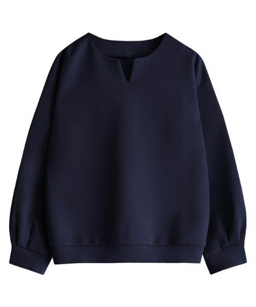 Pierrot(ピエロ)の「ダンボールキーネックプルオーバー(Tシャツ/カットソー・レディース・ネイビー/オフホワイト/ベージュ系その他・M/L)」の7枚目の写真