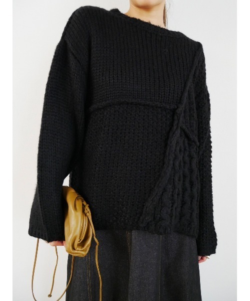 TRUNC（トランクエイティーエイト）の「Mix Stitch Knit Pullover（ニット/セーター・レディース・オレンジ/ホワイト/ブラック/グレー・FREE）」の22枚目の写真