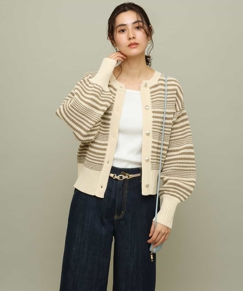a.v.v(アーヴェヴェ)の「編み柄ニットカーディガン(カーディガン/ボレロ・レディース・ブラック/ベージュ/アイボリー・40/42/36/34/38)」の7枚目の写真