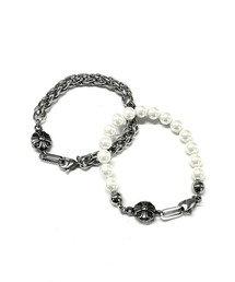 【XU/エックスユー】design bracelet 2/ チェーンブレス パールブレス