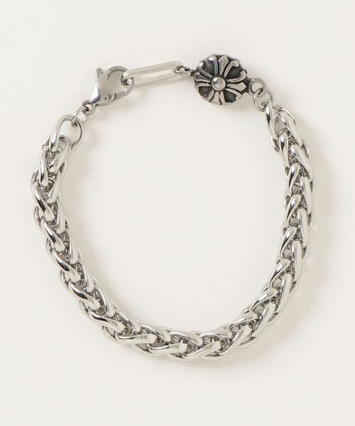 XU（エックスユー）の「【XU/エックスユー】design bracelet 2/ チェーンブレス パールブレス（ブレスレット・メンズ・ホワイト/シルバー・ONE SIZE）」の4枚目の写真