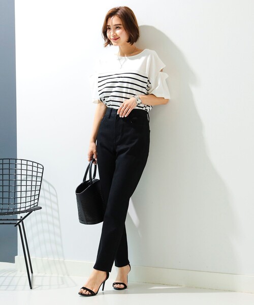 B:MING by BEAMS（ビーミングバイビームス）の「B:MING by BEAMS / カットアウト プルオーバー Tシャツ（Tシャツ/カットソー・レディース・ラベンダー/ホワイト×ブラック/スミクロ/ホワイト×ブルー/グリーン系その他4/その他2・FREE）」の14枚目の写真