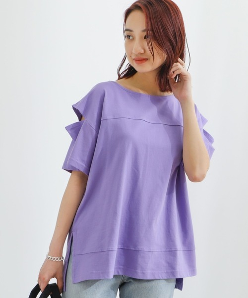 B:MING by BEAMS（ビーミングバイビームス）の「B:MING by BEAMS / カットアウト プルオーバー Tシャツ（Tシャツ/カットソー・レディース・ラベンダー/ホワイト×ブラック/スミクロ/ホワイト×ブルー/グリーン系その他4/その他2・FREE）」の5枚目の写真