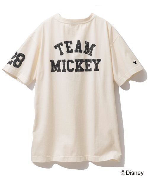 Disney(ディズニー)の「<大きいサイズ>ディズニー ミッキー/ピグメント染ヴィンテージ風Tシャツ シックスタイル(Tシャツ/カットソー・レディース・モカ/チャコール/オフホワイト・L/LL/3L/4L/5L)」の4枚目の写真