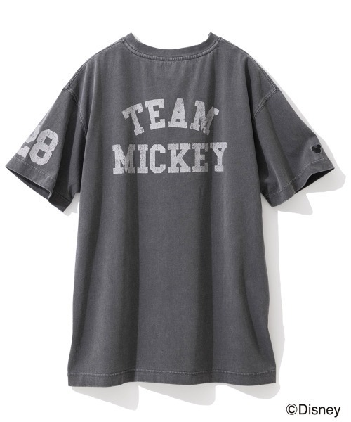 Disney(ディズニー)の「<大きいサイズ>ディズニー ミッキー/ピグメント染ヴィンテージ風Tシャツ シックスタイル(Tシャツ/カットソー・レディース・モカ/チャコール/オフホワイト・L/LL/3L/4L/5L)」の6枚目の写真