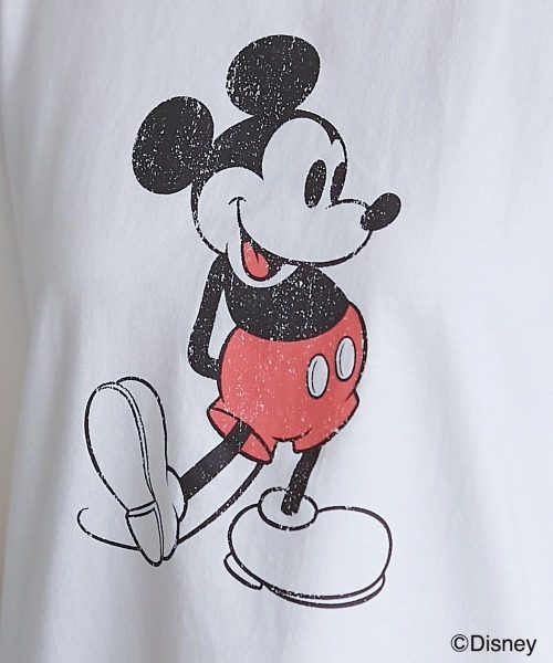 Disney(ディズニー)の「<大きいサイズ>ディズニー ミッキー/ピグメント染ヴィンテージ風Tシャツ シックスタイル(Tシャツ/カットソー・レディース・モカ/チャコール/オフホワイト・L/LL/3L/4L/5L)」の14枚目の写真