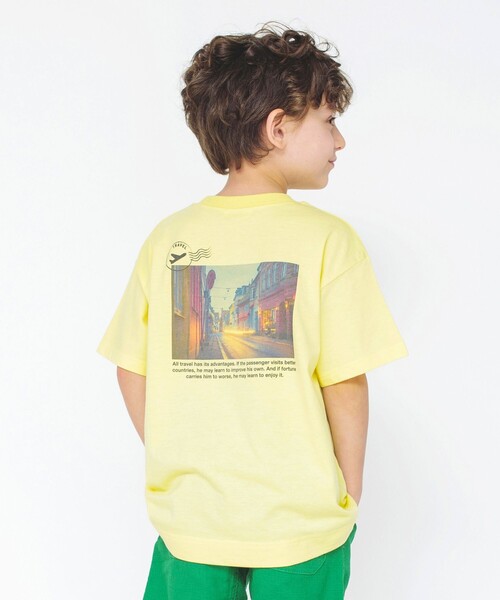 BRANSHES(ブランシェス)の「【bコレ】グラフィック半袖Tシャツ(Tシャツ/カットソー・キッズ・チャコールグレー/ライトグレー/ベージュ/ネイビー/グレー/オレンジ/グリーン/アイボリー/ブルーグレー/カラフル/ブラック/マスタード・90/130/150/120/160/140/100/110)」の1枚目の写真